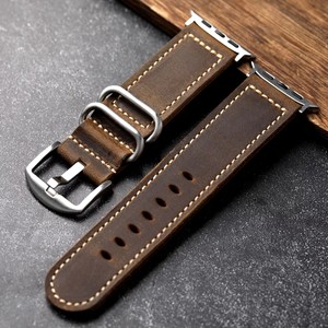 Correa de reloj inteligente de material de cuero genuino de alta calidad hecha a mano para correa de reloj de estilo Punk barato de <span class=keywords><strong>Apple</strong></span> - Product Image 6