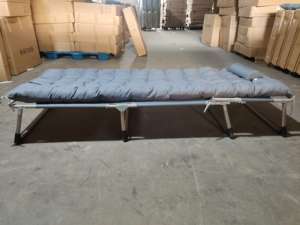 Оптовая продажа: Металлическая складная кровать со стальным каркасом и матрасом, портативная раскладная кровать для взрослых, односпальная складная походная кровать-софа - Product Image 5