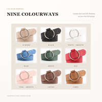 Ceinture large multicolore avec boucle double anneau en O, ceinture de mode pour femmes, vente en gros, fournisseur OEM ODM