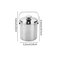 Seau à glace en acier inoxydable 304 à double paroi avec poignée pour champagne et bière, vente en gros