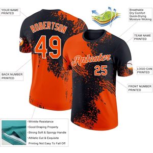 Camisetas y jerseys de béisbol personalizables, patrón de cepillo de novedad transpirable personalizado con logotipo de nombre y número para hombres, mujeres y jóvenes - Product Image 2