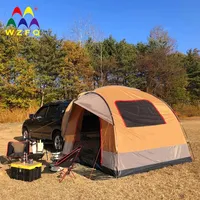 Wzfq barraca de acampamento, engrenagem ao ar livre portátil e dobrável, copa traseira de portão traseiro, suv e van, tenda de toldo para acampamento