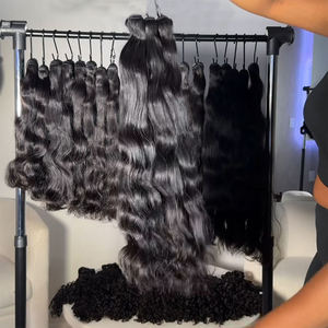 免费样品生天然波浪束生毛波浪状，角质层对齐生越南毛，用于人发延伸 - Product Image 1