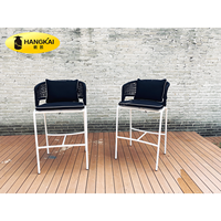 Tabourets de bar extérieurs modernes Tabourets de bar noirs Tabourets de bar français Chaise en corde d'aluminium