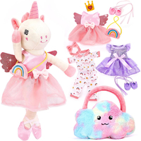 Set Boneka Unicorn Balerina Kustom 2026, Mainan Hewan Boneka Isi Dakron dengan Pakaian dan Aksesoris untuk Anak Perempuan Usia 4-6 Tahun, Cocok untuk Hadiah Ulang Tahun