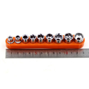 Mr Drill 9-Piece Hex <b>Socket</b> Set 5mm-13mm With 6.35mm Adapter For Automotive Repair - Product Image 4
