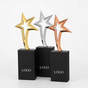 Premium star Metal Award with black base for Outstanding Achievement, Success and Professional Recognition Programs. - Product Image 1