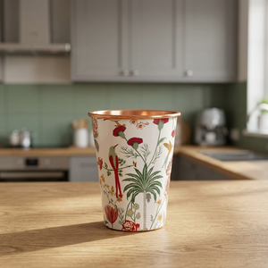 Gobelet de fête réutilisable en verre et métal à motif floral, design bohème pour adultes - Product Image 4
