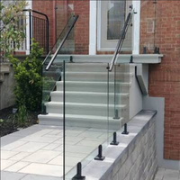 Rampe d'escalier moderne en verre avec tige en aluminium et acier inoxydable pour balustrade carrée sans cadre – Prix des rampes d'escalier en aluminium