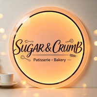 Enseigne personnalisée en acrylique ronde avec logo rétroéclairé par LED 3D, enseigne au néon, enseignes lumineuses en métal pour salons de beauté, salons de coiffure