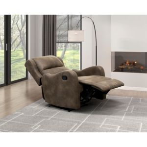 Chaise inclinable marron en microfibre DB 1pc meubles de salon modernes avec sièges confortables et ensemble de rembourrage extensible - Product Image 2