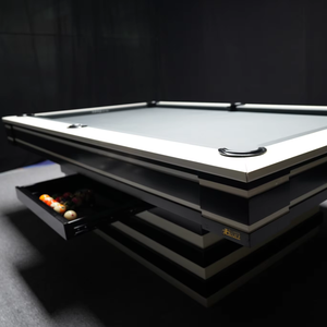 Tavolo da <span class=keywords><strong>Biliardo</strong></span> Americano SpaceFlex 9ft su Misura, Design 9-Ball, con Tasche in Pelle, Cassetto Nascosto e Logo Personalizzato - Product Image 1