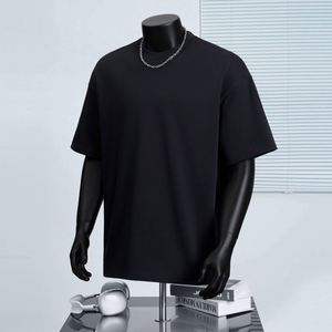Camiseta de Manga Corta de Algodón Peinado en Blanco y Negro, Marca de Moda 2025, Color Sólido, Nueva Colección de Verano, Estilo Costa Oeste Americana para Hombre - Product Image 2