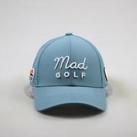 Casquette de sport 5 panneaux en corde, design OEM personnalisé, certifiée BSCI, en polyester blanc avec logo brodé, casquette de golf et de baseball à trous découpés au laser
