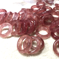 Vente en gros de bagues en quartz fraise naturelle bague en quartz fraise pour cadeau d'amour