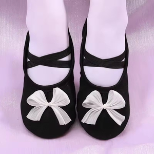 Zapatos de baile modernos para mujer <span class=keywords><strong>con</strong></span> lona y lazo sólido, <span class=keywords><strong>bailarinas</strong></span> de tacón <span class=keywords><strong>con</strong></span> <span class=keywords><strong>plataforma</strong></span> para ballet y actuación de Canvas Girl - Product Image 4