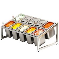 Commercial 2025 Rack Servant Buffet Lait Thé Boutique Salade Bol Plateau Bassin Stockage Assaisonnement Conteneur En Acier Inoxydable Gn Pan