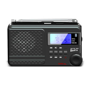 Custom Black Full-band Shortwave Portable Radio with Digital Display <b>USB</b>/TF MP3 Player Alarm Clock for Seniors and Daily Use - Product Image 2