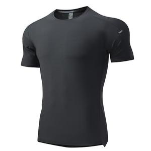 Camiseta blanca de cuello redondo para hombre con marca reflectante negra para hombre Gym Active camiseta de secado rápido logotipo personalizado Camiseta deportiva de manga corta - Product Image 5