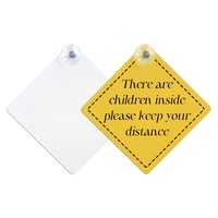 Plaque en aluminium vierge personnalisable pour sublimation, panneau de fenêtre de voiture, impression recto, transfert thermique, blanc devant, argent derrière, 14x14cm