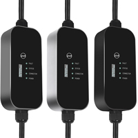 Cargador Portátil para Vehículos Eléctricos de 7KW CA, Fabricado en la UE y Reino Unido, con Cable de 5M Tipo 2, Corriente Ajustable de 8A-32A, Certificación IP65/IK10, CE y RoHS