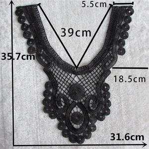 Cuello de escote de encaje hueco para mujer, Tops desmontables, bordado de tela, cuello falso, accesorios de ropa de costura Floral de encaje DIY - Product Image 3