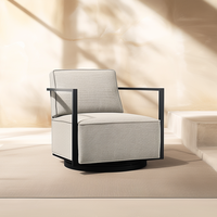 Fauteuil de salon d'extérieur en aluminium thermolaqué, moderne, imperméable, avec coussin à séchage rapide, pour hôtel et jardin