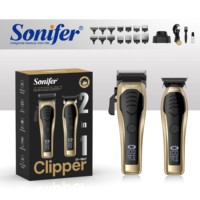 Tondeuse à cheveux professionnelle Sonifer SF-9807, kit de tondeuse à cheveux avec tondeuse de précision, écran LCD, type C