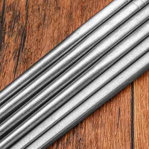 Palillos Cuadrados de Acero Inoxidable 304 de 23.5 cm, Plateados, Estilo Coreano Retro, Palillos de Metal Artesanales - Product Image 2