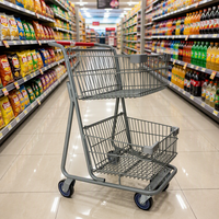 Chariot de courses DIKA 2026, style européen, pliable, en acier zingué, pour supermarché, vente chaude