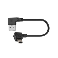 Kabel isi daya Data 90 derajat USB 2.0 pria, sudut kanan/kiri Mini 5 Pin dapat disesuaikan untuk kamera MP3 untuk berbagai perangkat