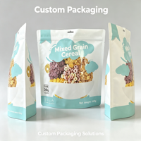 Sachet refermable personnalisé imprimé en héliogravure, en plastique de qualité alimentaire, pour l'emballage de collations et de petits-déjeuners sains