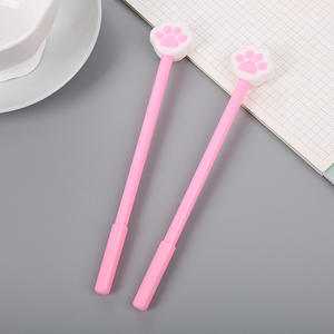 Estilo coreano Kawaii 0,5 MM tinta negra gato pata Gel pluma dibujos animados Cuteness Rosa gato pata Gel pluma para niños niñas - Product Image 3