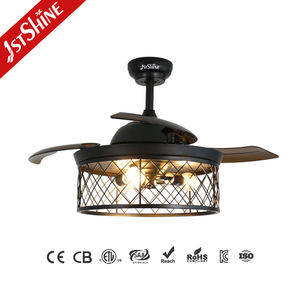 พัดลมเพดาน1stshine ดีไซน์เรียบง่ายสีดำสีซ่อนเร้นพัดลมเพดานขนาด42นิ้วพร้อมไฟ - Product Image 1