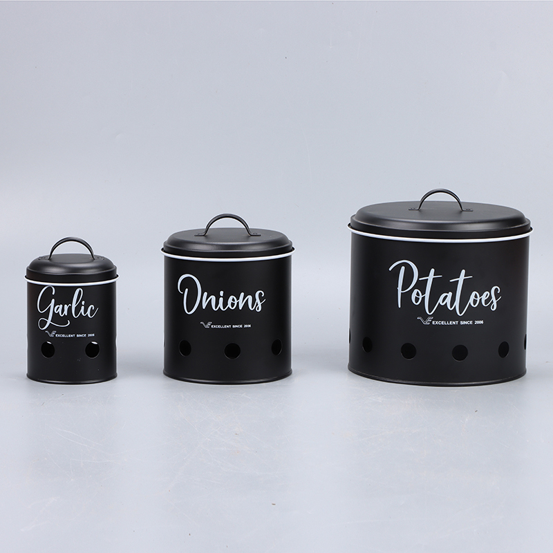 3 Pack Tinplate Farmhouse Food Storage
