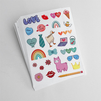 Pegatinas Personalizadas con Diseño de Dibujos Animados, Impresión de Pegatinas Transparentes Resistentes al Agua, Hojas de Pegatinas Promocionales Lindas y Transparentes