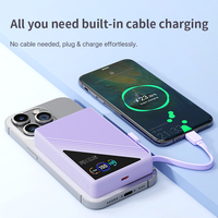 2026 BOLOMI-WP53T Power Bank Nirkabel Kustom Baru 10000mAh dengan Layar TFT Magnetik, Pengisian Ganda, Kabel Tipe-C, PD 20W, SCP 22.5W