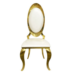 كراسي حفلات وولائم زفاف من الفولاذ المقاوم للصدأ بتصميم عصري قابلة للتكديس مع جلد، مناسبة للفنادق والديكور وحفلات الزفاف وغرف الطعام - Product Image 5