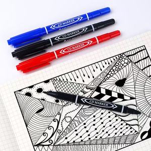 Ensemble de marqueurs permanents à double pointe à séchage rapide, marqueurs d'art noirs à base d'huile fins <span class=keywords><strong>et</strong></span> ultra-fins pour le marquage logistique <span class=keywords><strong>et</strong></span> le <span class=keywords><strong>dessin</strong></span> - Product Image 2