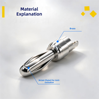 4.0mm Cross Head Banana Plug Nickel Plated Brass Connector Metal Pin Accessories for Test Instruments and Circuits