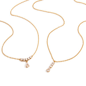 จี้เพชรทรงหยดน้ำ สร้อยคอสแตนเลส เครื่องประดับแฟชั่นงานแต่งงาน ดีไซน์ทรงหยดน้ำ ประดับเพชรแบบ Pave ดีไซน์คลาสสิก สวยสง่า - Product Image 5