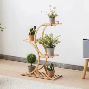 Présentoir de plantes combinées multicouches en bambou à grande échelle de haute qualité support de Pot de fleur intérieur et extérieur - Product Image 5