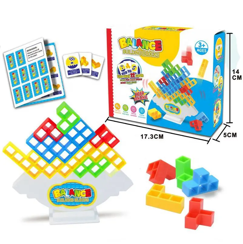 Rei Mundial montagem diy divertido jogo plástico crianças crianças brincam torre tijolos equilíbrio empilhamento brinquedos building blocks