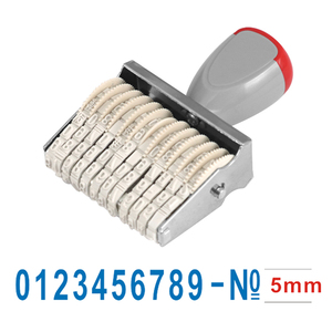 Foska bonne qualité plaine rouleau conception plastique caoutchouc texte poignée couleurs motif réglable 12 chiffres automatique numérotation timbre - Product Image 1