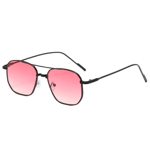 Personalidad gafas planas metal doble haz mar película gafas de sol fuente femenina fabricantes al por mayor gafas de sol - Product Image 4