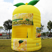 Stand de limonade gonflable personnalisé, kiosque de limonade jaune gonflable, stand gonflable avec gobelet à citron à vendre