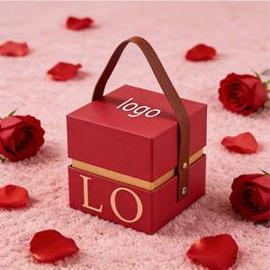 Boîte cadeau personnalisable rouge avec impression LOVE, élégante, idéale pour les mariages et la Saint-Valentin, emballage de bonbons, directement de l'usine - Product Image 2