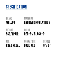 Cales de pédale de vélo de route Wellgo RC7 0/4,5/9 degrés – Cales antidérapantes pour pédales de vélo