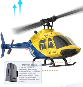 NOUVEAU 2025 SJY-A60 Bell <span class=keywords><strong>206</strong></span> Hélicoptère RC stabilisé par gyroscope, échelle 1/42, quatre canaux, monorotor, sans ailerons, modèle d'avion RC - Product Image 4