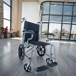 鉄骨フレーム折りたたみマニュアル車椅子軽量輸送調整可能アームレスト付き - Product Image 5